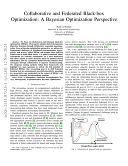 Collaborative and Federated Black-box Optimization: A Bayesian
  Optimization Perspective