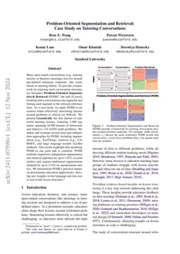 Problem-Oriented Segmentation and Retrieval: Case Study on Tutoring
  Conversations