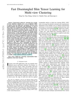 Fast Disentangled Slim Tensor Learning for Multi-view Clustering