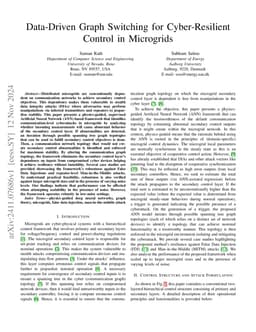 Data-Driven Graph Switching for Cyber-Resilient Control in Microgrids