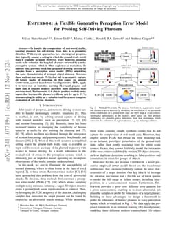 EMPERROR: A Flexible Generative Perception Error Model for Probing Self-Driving Planners