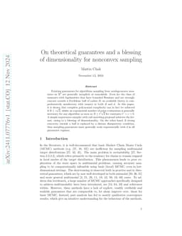 On theoretical guarantees and a blessing of dimensionality for nonconvex
  sampling