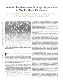 Isometric Transformations for Image Augmentation in Mueller Matrix
  Polarimetry