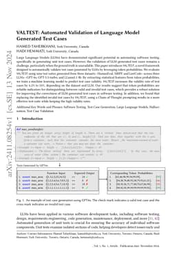 VALTEST: Automated Validation of Language Model Generated Test Cases