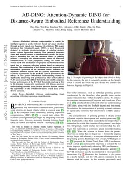 AD-DINO: Attention-Dynamic DINO for Distance-Aware Embodied Reference
  Understanding