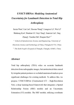 UNSCT-HRNet: Modeling Anatomical Uncertainty for Landmark Detection in
  Total Hip Arthroplasty