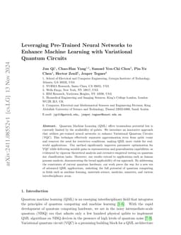 Leveraging Pre-Trained Neural Networks to Enhance Machine Learning with
  Variational Quantum Circuits