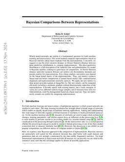 Bayesian Comparisons Between Representations