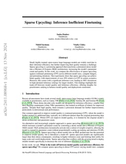 Sparse Upcycling: Inference Inefficient Finetuning