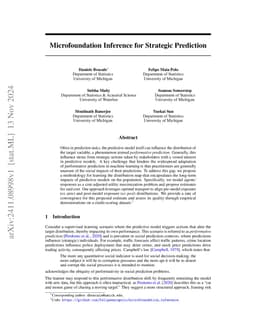Microfoundation Inference for Strategic Prediction