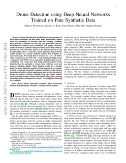 Drone Detection using Deep Neural Networks Trained on Pure Synthetic
  Data