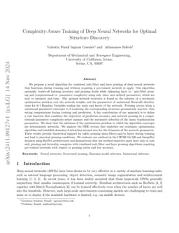 Complexity-Aware Training of Deep Neural Networks for Optimal Structure
  Discovery