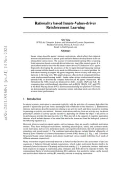 Innate-Values-driven Reinforcement Learning based Cognitive Modeling