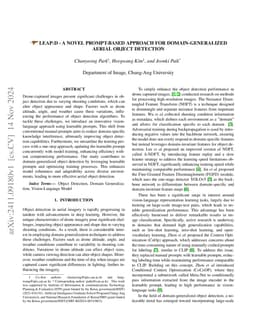 LEAP:D - A Novel Prompt-based Approach for Domain-Generalized Aerial
  Object Detection
