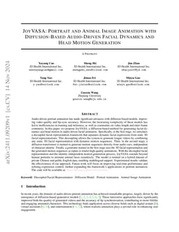 JoyVASA: Portrait and Animal Image Animation with Diffusion-Based
  Audio-Driven Facial Dynamics and Head Motion Generation