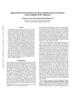 Approximated Variational Bayesian Inverse Reinforcement Learning for
  Large Language Model Alignment