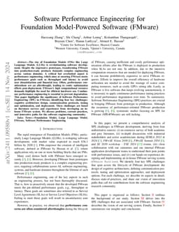 Software Performance Engineering for Foundation Model-Powered Software
  (FMware)