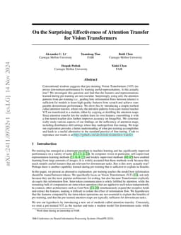 On the Surprising Effectiveness of Attention Transfer for Vision
  Transformers