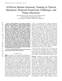 AI-Driven Human-Autonomy Teaming in Tactical Operations: Proposed
  Framework, Challenges, and Future Directions