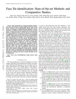 Face De-identification: State-of-the-art Methods and Comparative Studies
