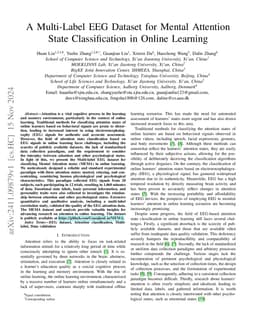 A Multi-Label EEG Dataset for Mental Attention State Classification in
  Online Learning