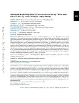 mmSpyVR: Exploiting mmWave Radar for Penetrating Obstacles to Uncover
  Privacy Vulnerability of Virtual Reality