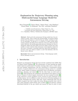 Explanation for Trajectory Planning using Multi-modal Large Language
  Model for Autonomous Driving
