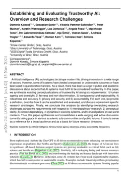 Establishing and Evaluating Trustworthy AI: Overview and Research
  Challenges