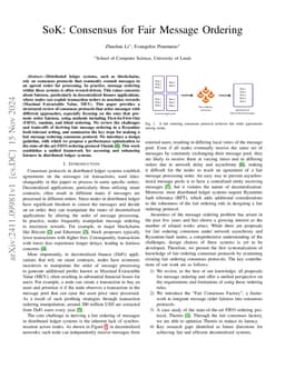 SoK: Consensus for Fair Message Ordering