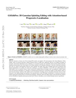 GSEditPro: 3D Gaussian Splatting Editing with Attention-based
  Progressive Localization