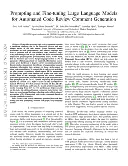 Prompting and Fine-tuning Large Language Models for Automated Code
  Review Comment Generation