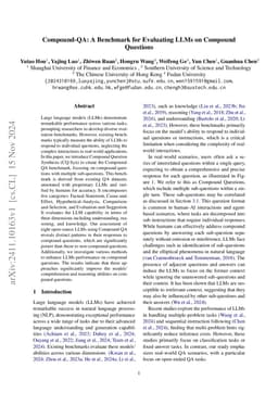 Compound-QA: A Benchmark for Evaluating LLMs on Compound Questions