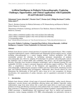 Artificial Intelligence in Pediatric Echocardiography: Exploring Challenges, Opportunities, and Clinical Applications with Explainable AI and Federated Learning
