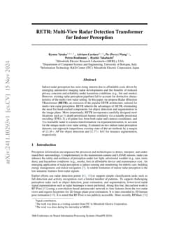 RETR: Multi-View Radar Detection Transformer for Indoor Perception
