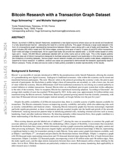 Bitcoin Research with a Transaction Graph Dataset