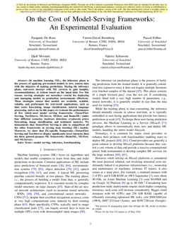 On the Cost of Model-Serving Frameworks: An Experimental Evaluation