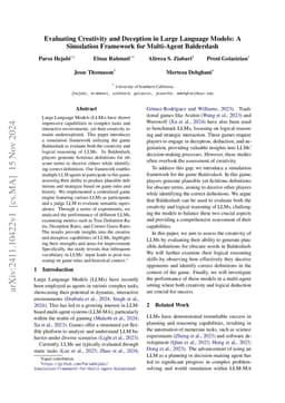Evaluating Creativity and Deception in Large Language Models: A
  Simulation Framework for Multi-Agent Balderdash