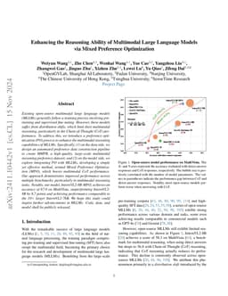 Enhancing the Reasoning Ability of Multimodal Large Language Models via Mixed Preference Optimization