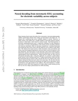 Neural decoding from stereotactic EEG: accounting for electrode
  variability across subjects