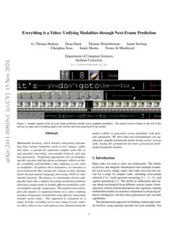 Everything is a Video: Unifying Modalities through Next-Frame Prediction