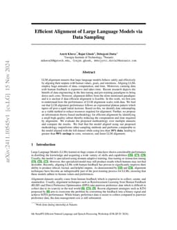 Efficient Alignment of Large Language Models via Data Sampling