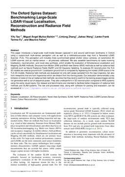 The Oxford Spires Dataset: Benchmarking Large-Scale LiDAR-Visual
  Localisation, Reconstruction and Radiance Field Methods