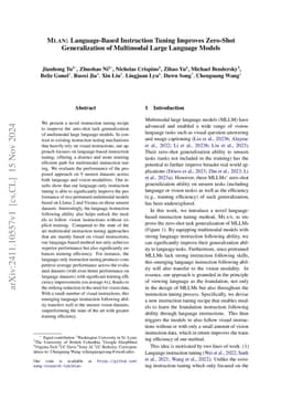 MLAN: Language-Based Instruction Tuning Improves Zero-Shot
  Generalization of Multimodal Large Language Models