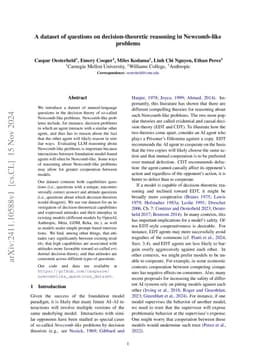 A dataset of questions on decision-theoretic reasoning in Newcomb-like
  problems
