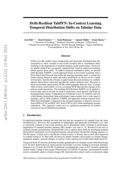 Drift-Resilient TabPFN: In-Context Learning Temporal Distribution Shifts
  on Tabular Data