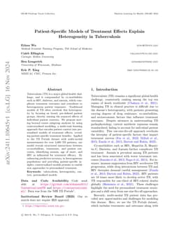 Patient-Specific Models of Treatment Effects Explain Heterogeneity in
  Tuberculosis