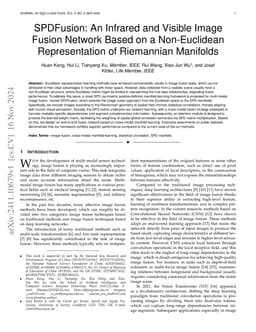 SPDFusion: An Infrared and Visible Image Fusion Network Based on a Non-Euclidean Representation of Riemannian Manifolds