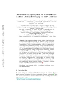 Structured Dialogue System for Mental Health: An LLM Chatbot Leveraging
  the PM+ Guidelines
