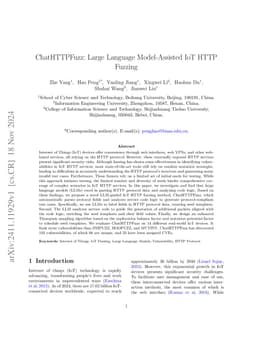 ChatHTTPFuzz: Large Language Model-Assisted IoT HTTP Fuzzing