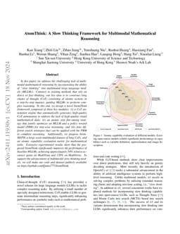 AtomThink: A Slow Thinking Framework for Multimodal Mathematical
  Reasoning